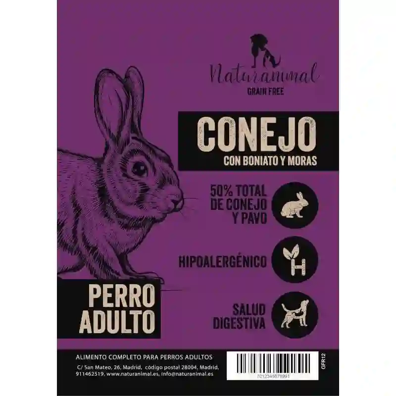 Naturanimal Receta de Conejo Con Pavo Para Perros