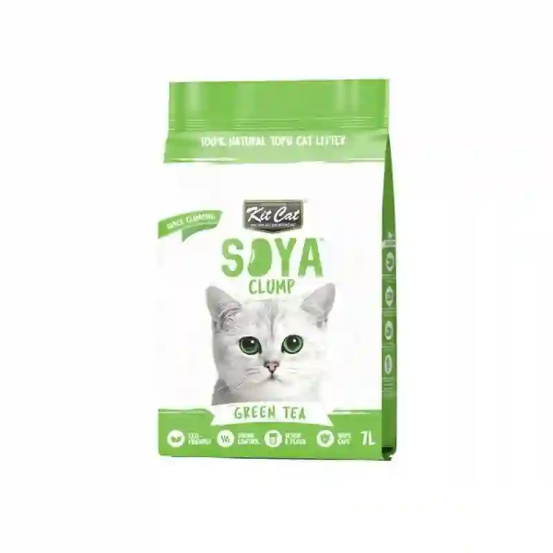 Kit Cat Soya Clump Harina de Saja Bio - Té Verde 7L