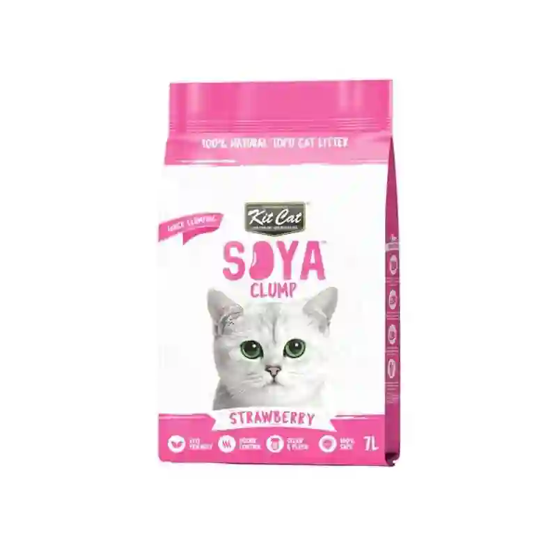 Kit Cat Soya Clump Harina de Saja Bio - Strawberry 7L