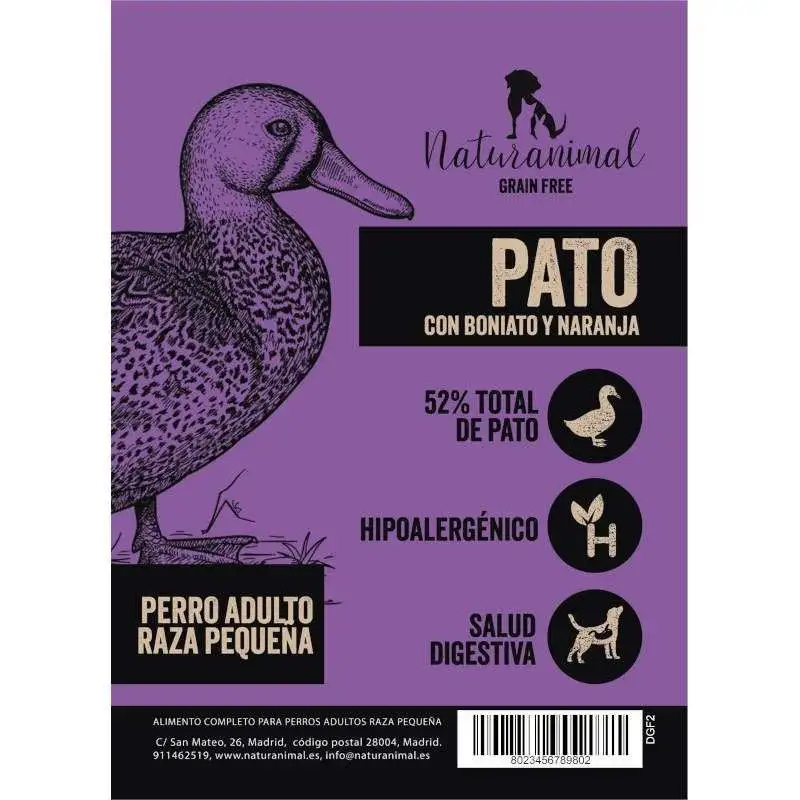 Naturanimal Receta de Pato para Perros de Razas Pequeñas
