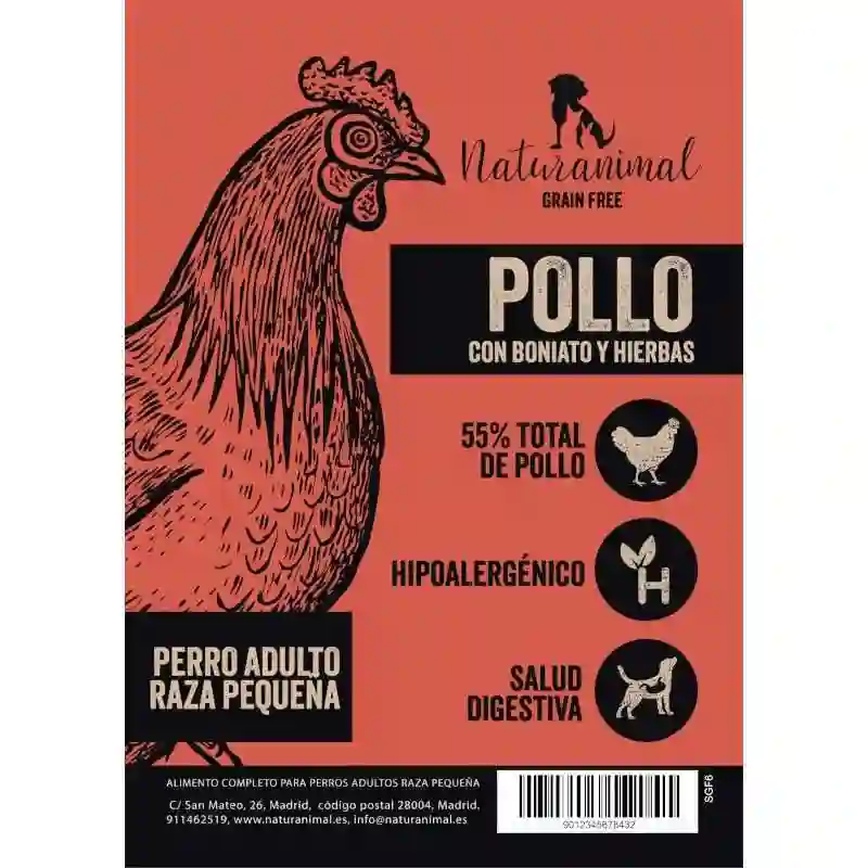 Receta de pollo naturanimal para perra perros de Razas Pequeñas