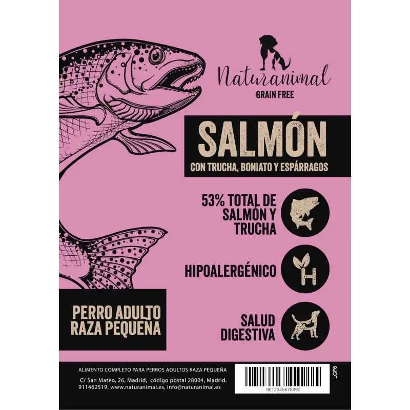 Receta de Salmón de Naturanimal para Perros de Razas Pequeñas