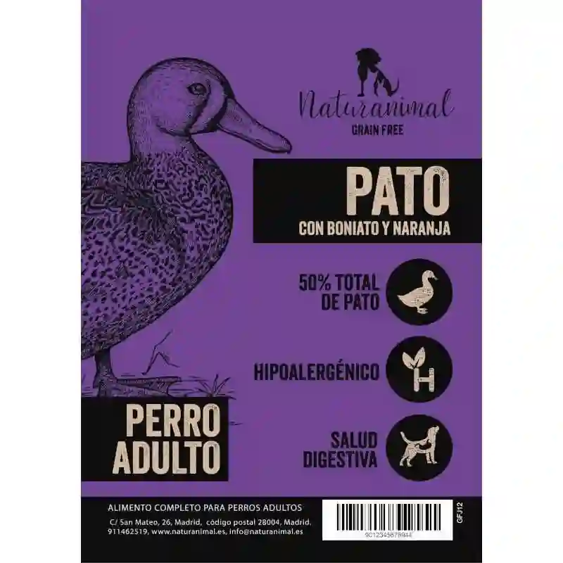 Naturanimal Receta de Pato para Perros