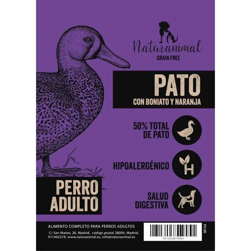 Naturanimal Receta de Pato para Perros