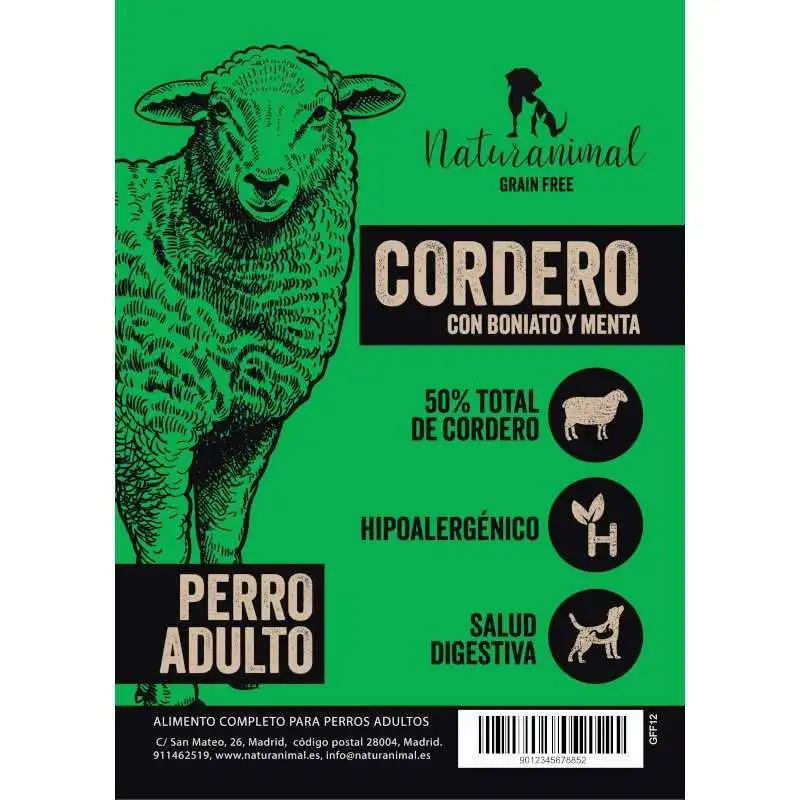 Naturanimal Receta de Cordero para Perros