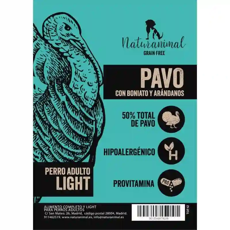 Naturanimal receta luz de pavo para perros