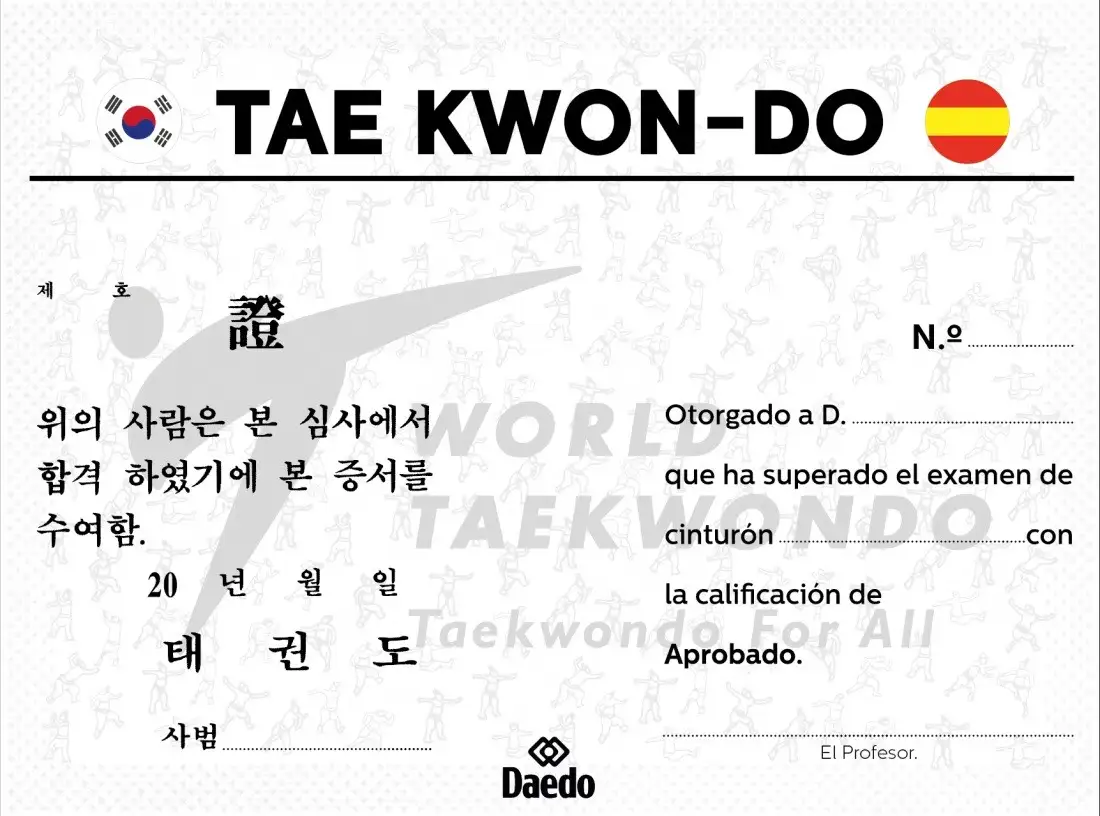 Diploma taekwondo daedo