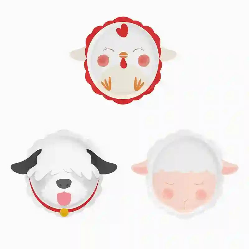 Animal Dishes Farm - 6ud