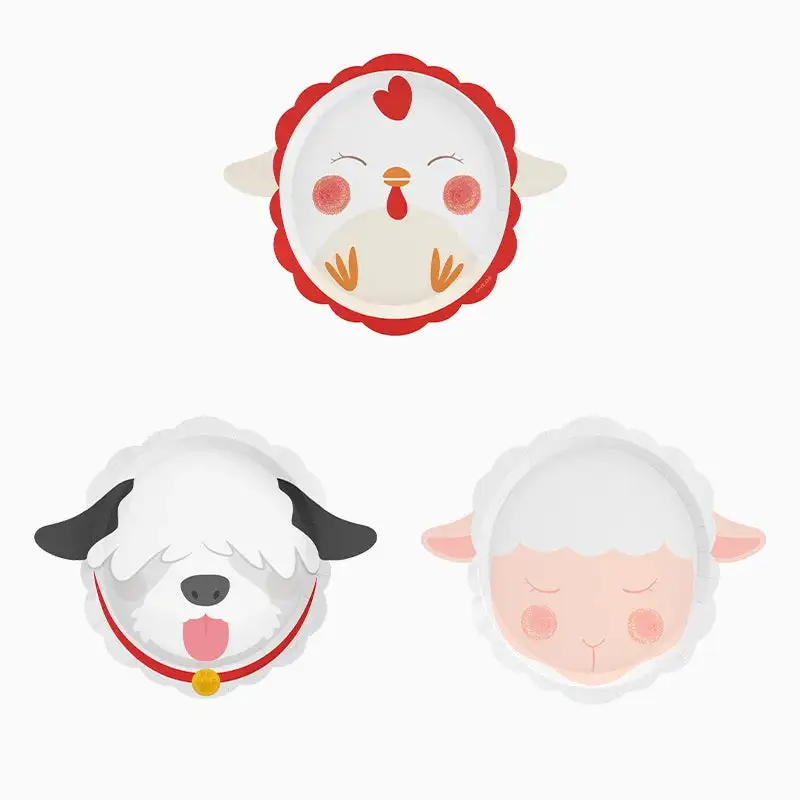 PLATOS ANIMALES GRANJA - 6UD