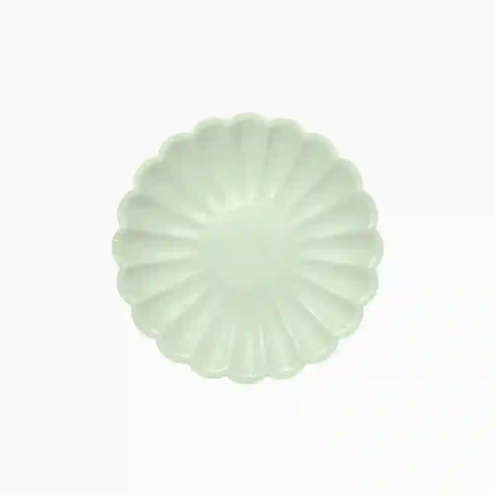 Large undulated plates mint - 8ud