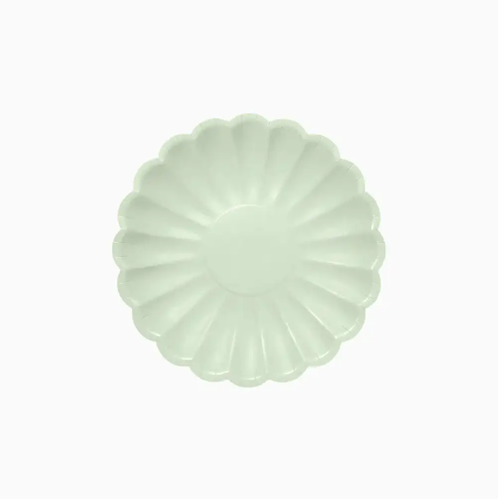 Large undulated plates mint - 8ud