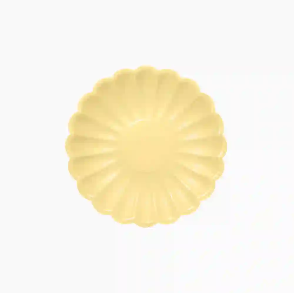 Large yellow undulating dishes - 8ud