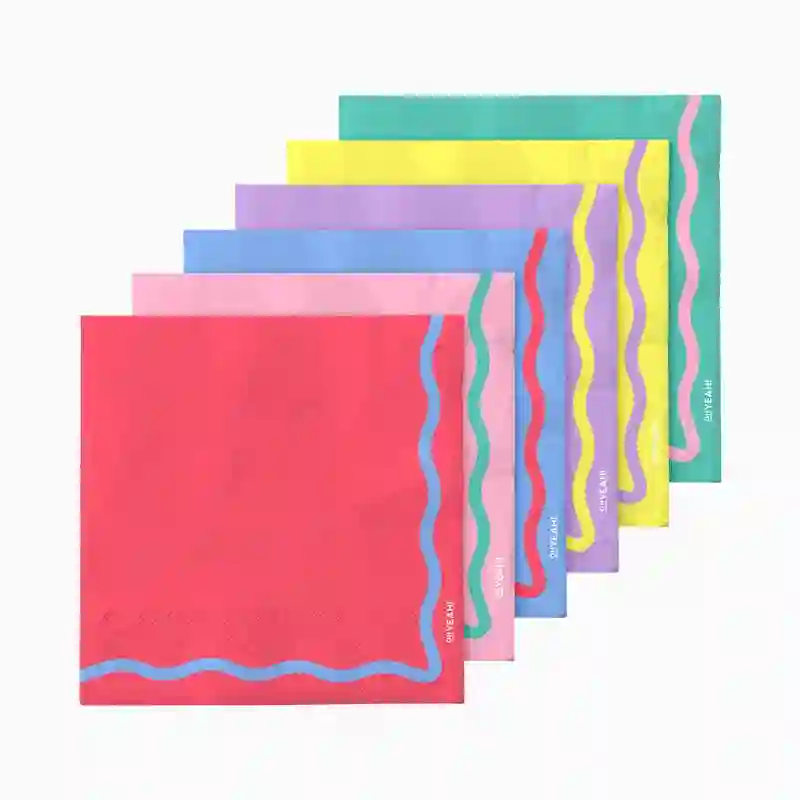 Multi -20ud Wavy Napkins