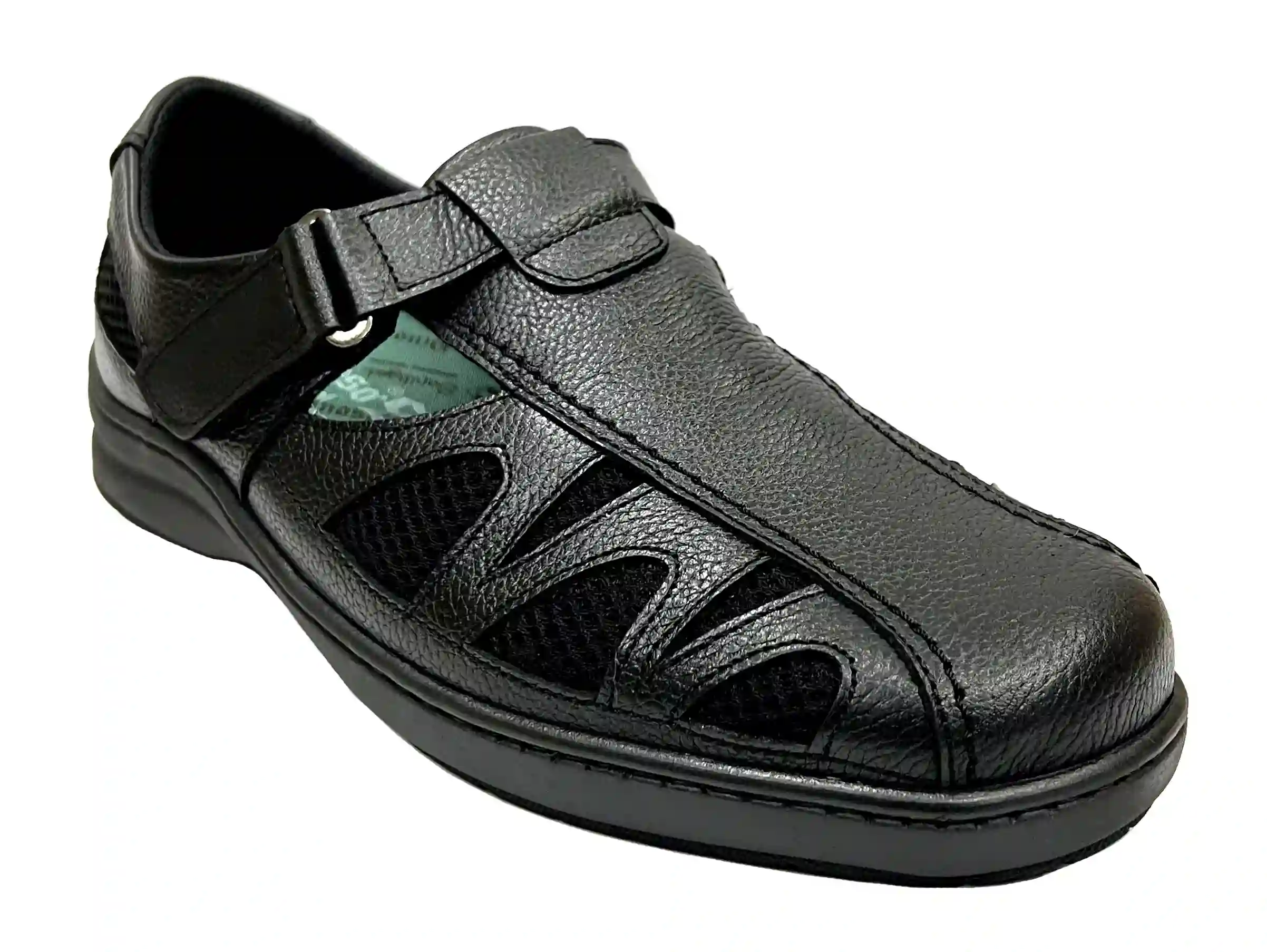 Pinoso's 7517-H Black Sandalia Diabetic Pie