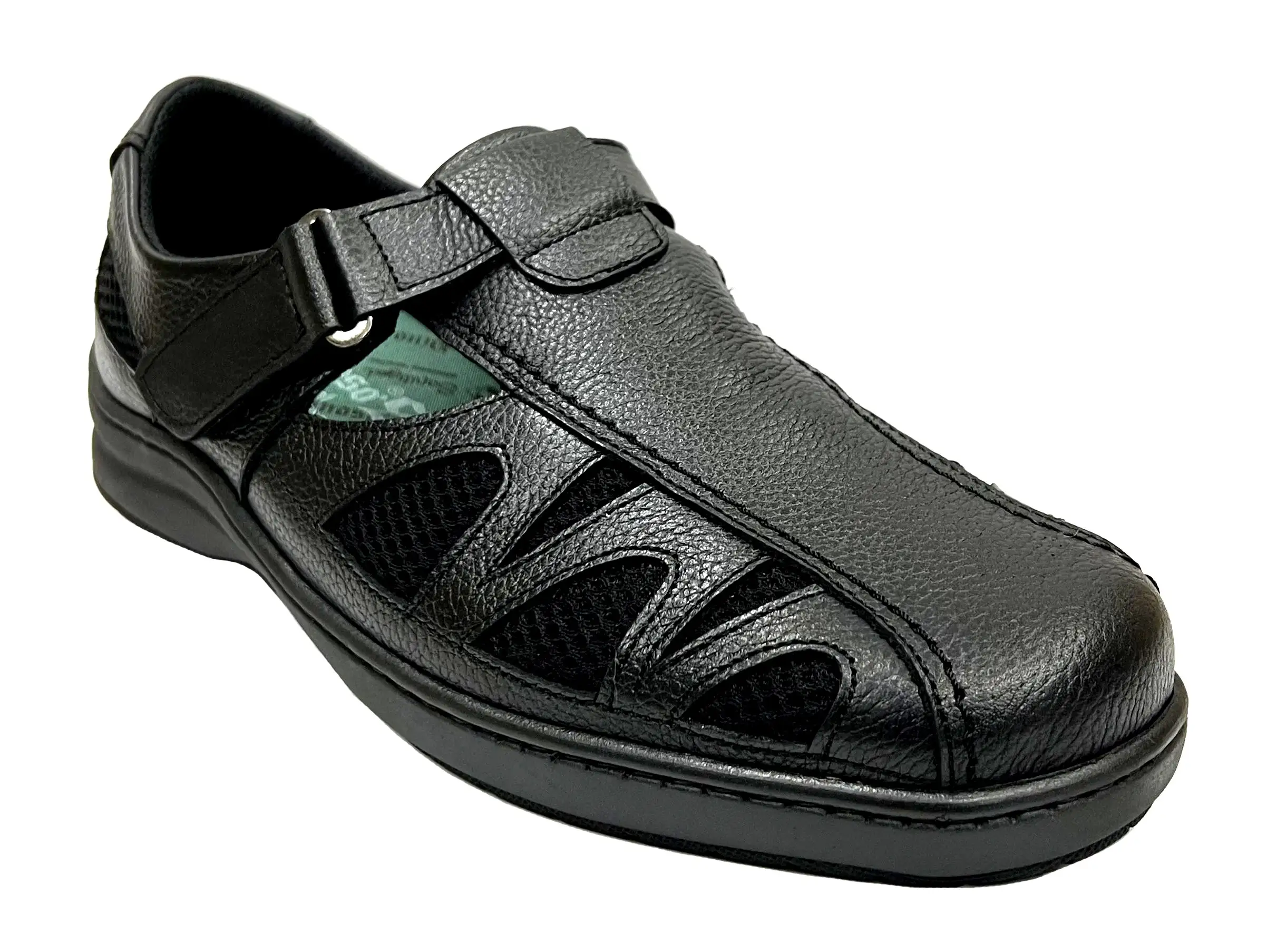 Pinoso's 7517-H Black Sandalia Diabetic Pie