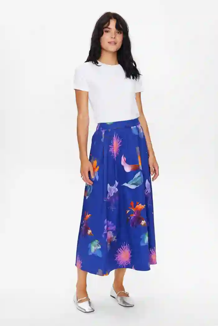 Falda Estampada Azul