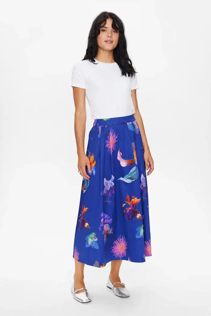Falda Estampada Azul