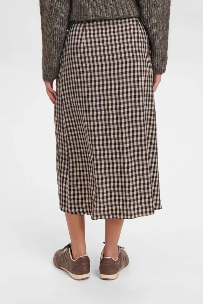 Falda midi vichy marron - Imagen 2