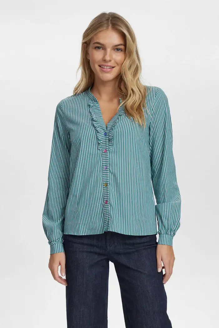 Camisa Algodón rayas verde