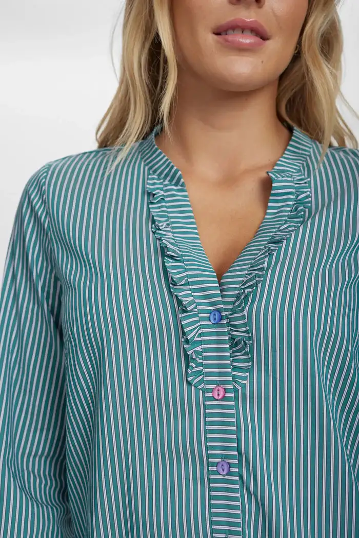 Camisa Algodón rayas verde - Imagen 4