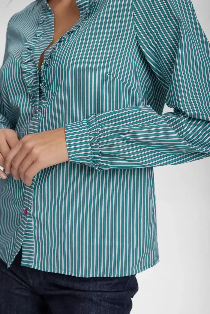 Camisa Algodón rayas verde - Imagen 5