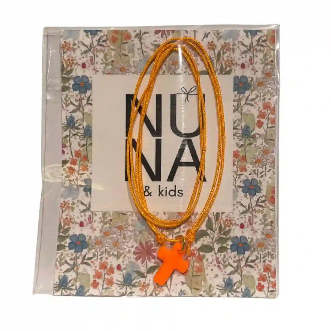 Neon orange cross necklace