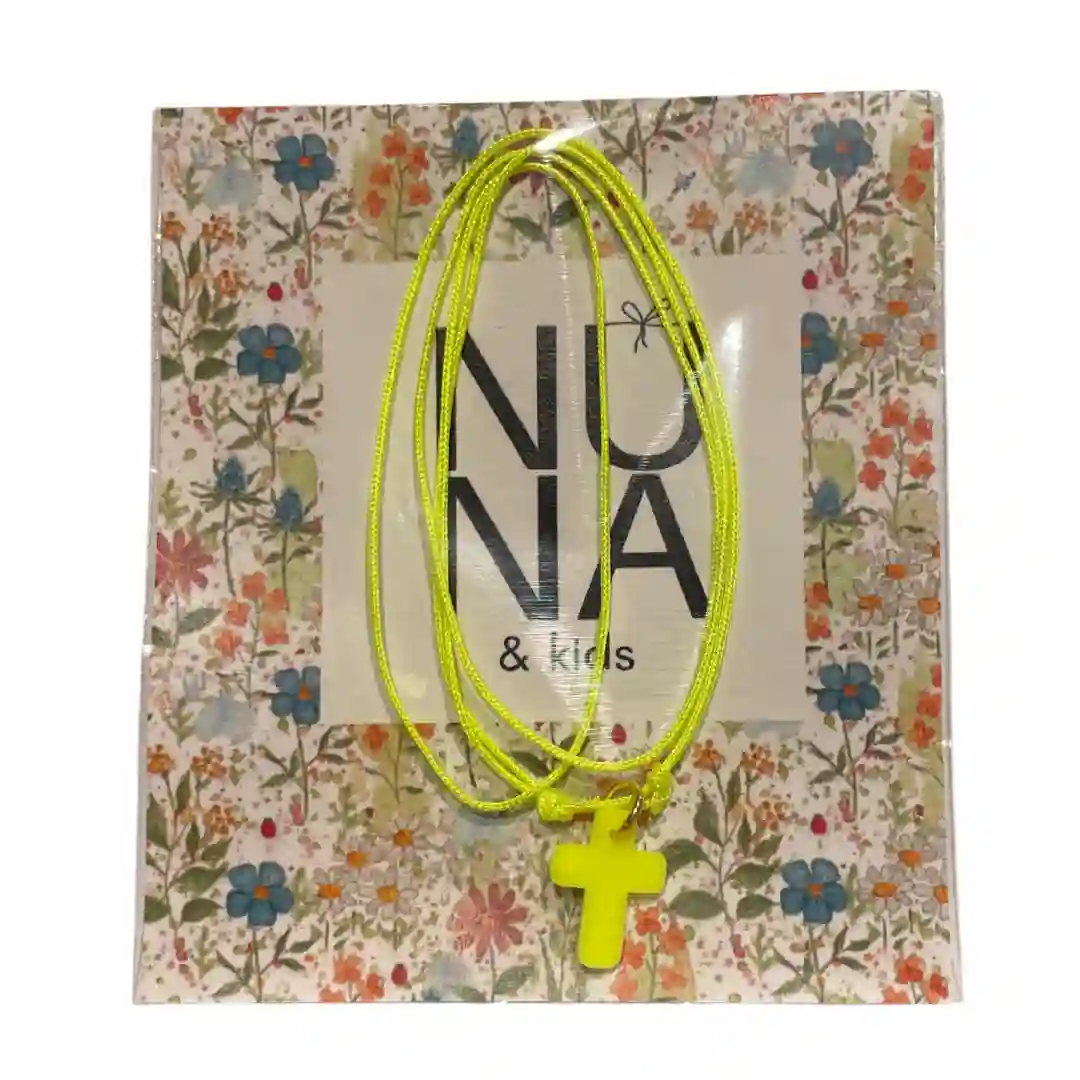 Neon Yellow Cross necklace