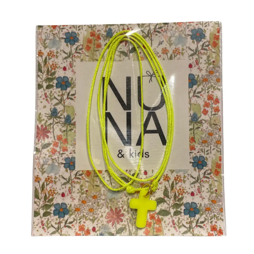 Neon Yellow Cross necklace
