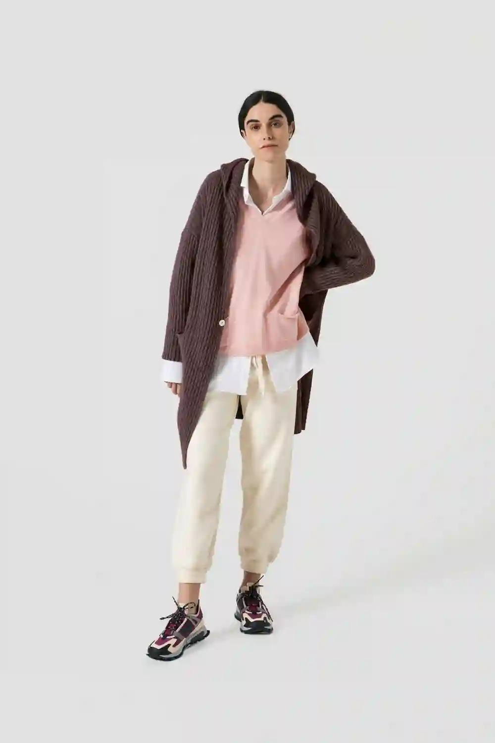Mujer - Cárdigan ribbed con capucha