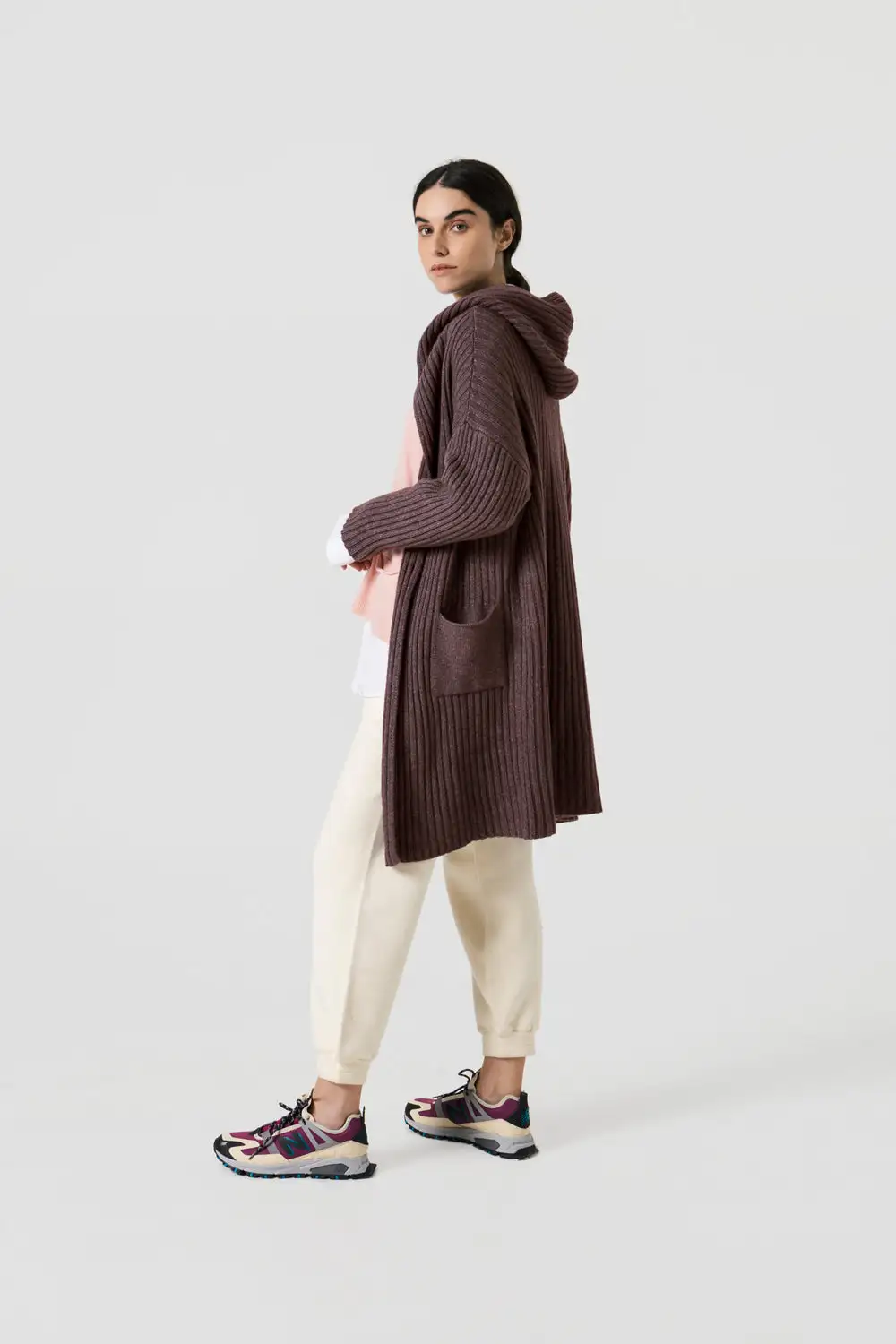 Mujer - Cárdigan ribbed con capucha - Imagen 2