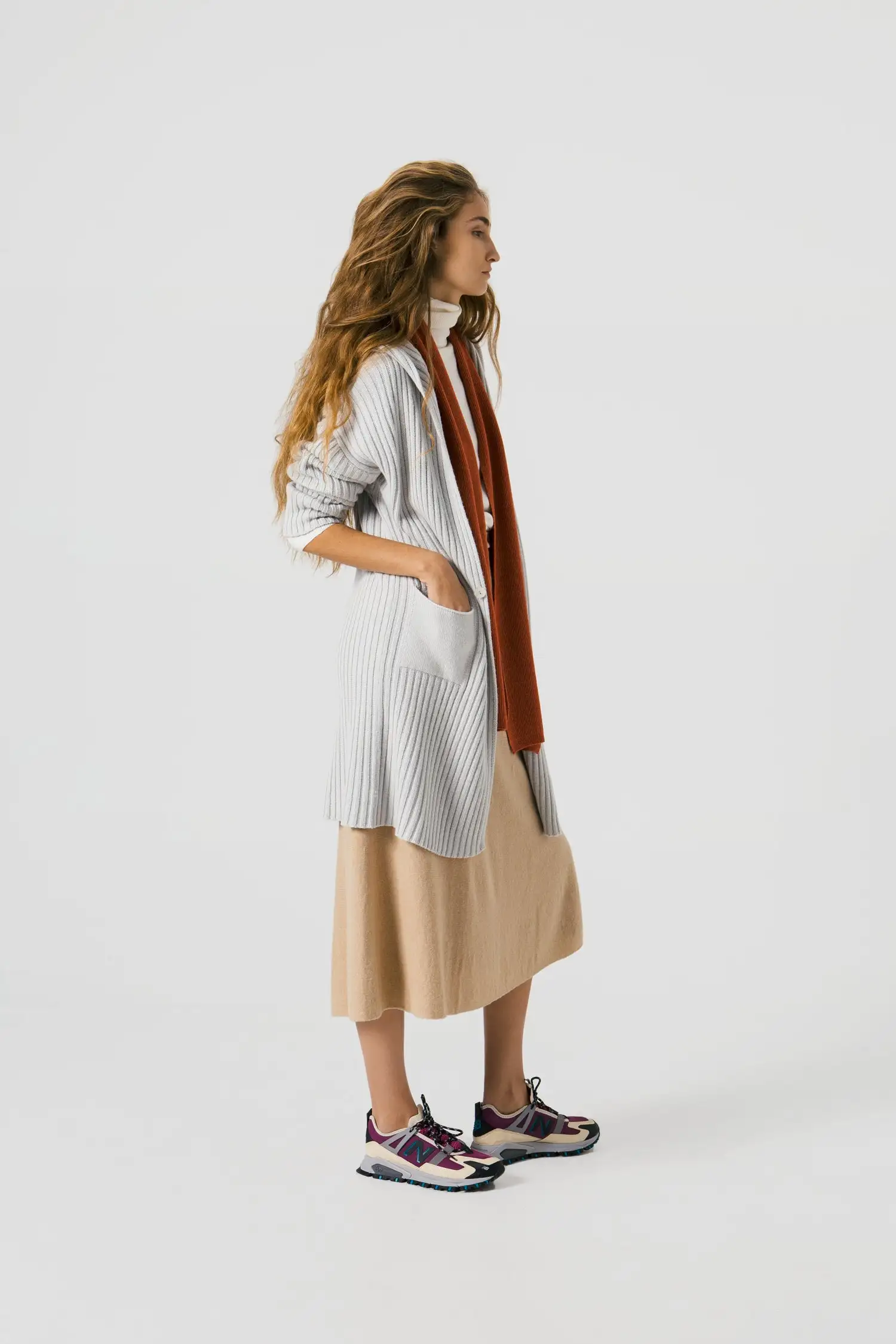 Mujer - Cárdigan ribbed con capucha - Imagen 6