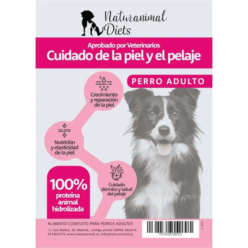 Naturanimal Diet peptide+ adult dog skin care and 1.5kg fur