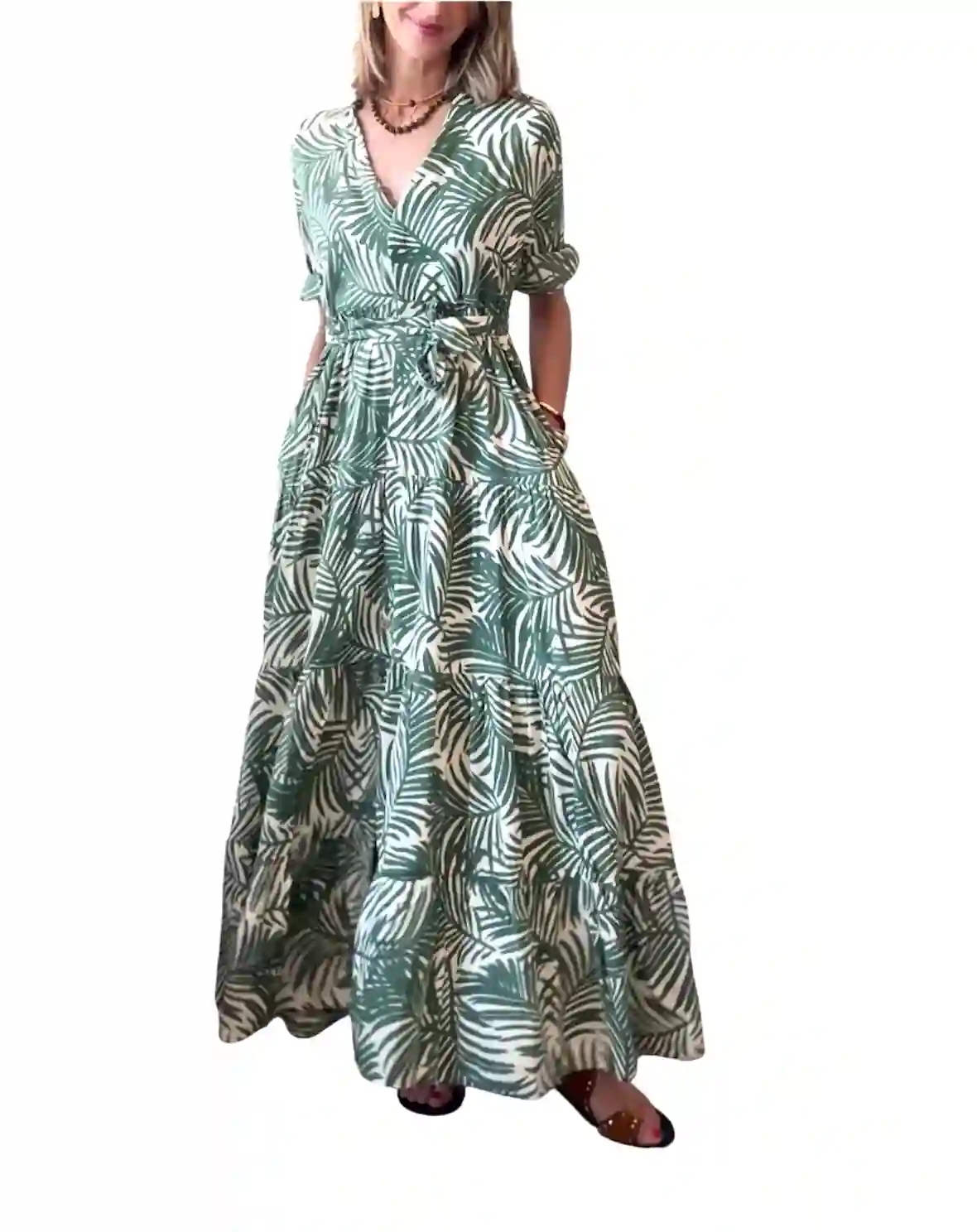 Vestido camisero verde