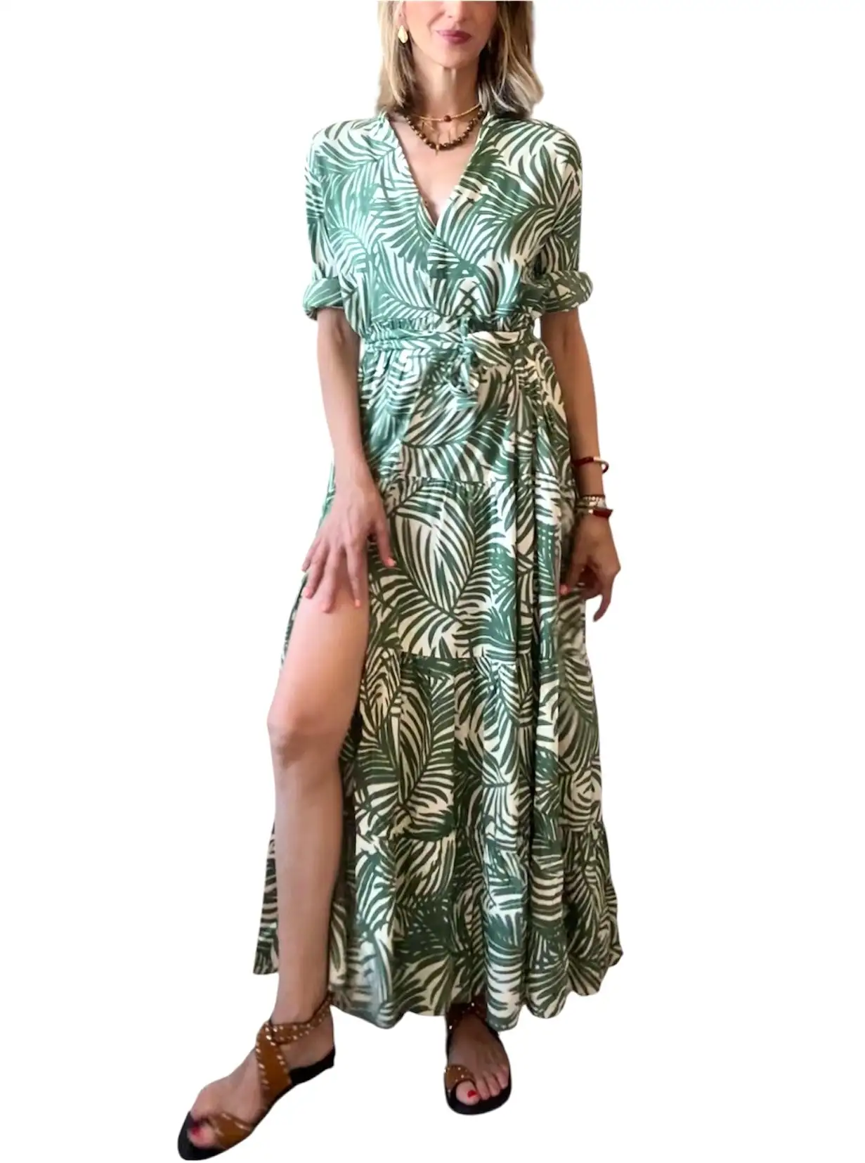 Vestido camisero verde - Imagen 3