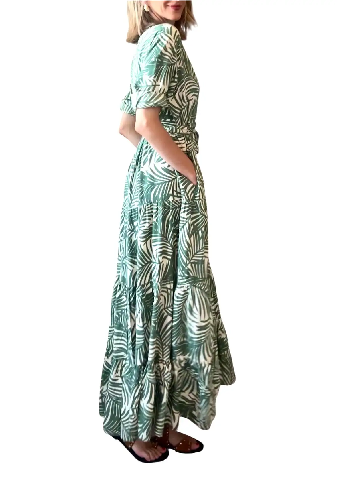 Vestido camisero verde - Imagen 4