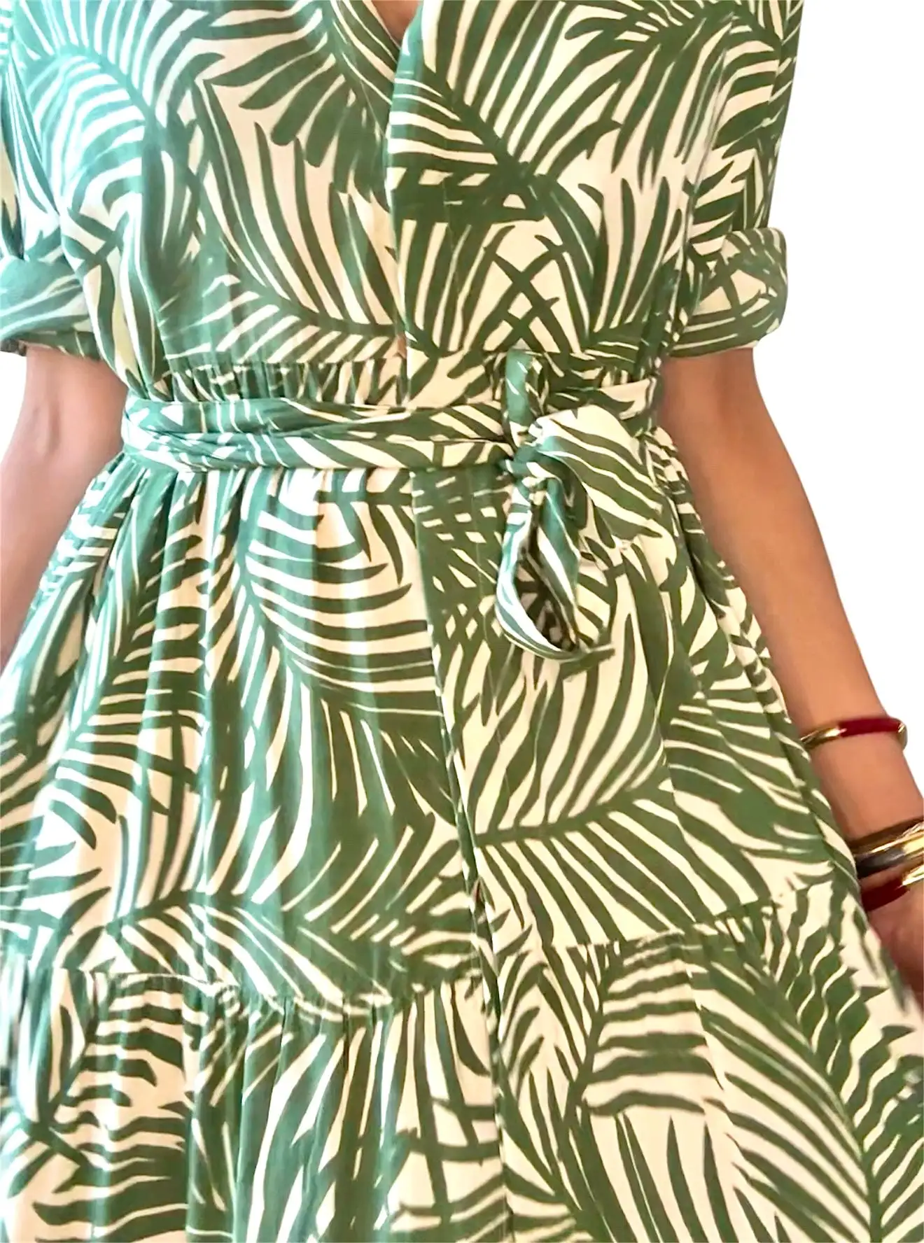 Vestido camisero verde - Imagen 5