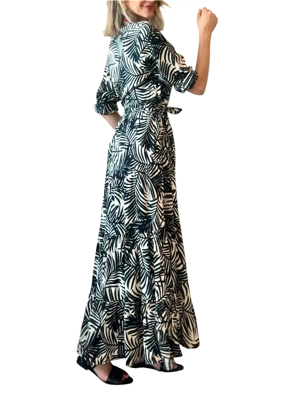Vestido camisero negro - Imagen 2