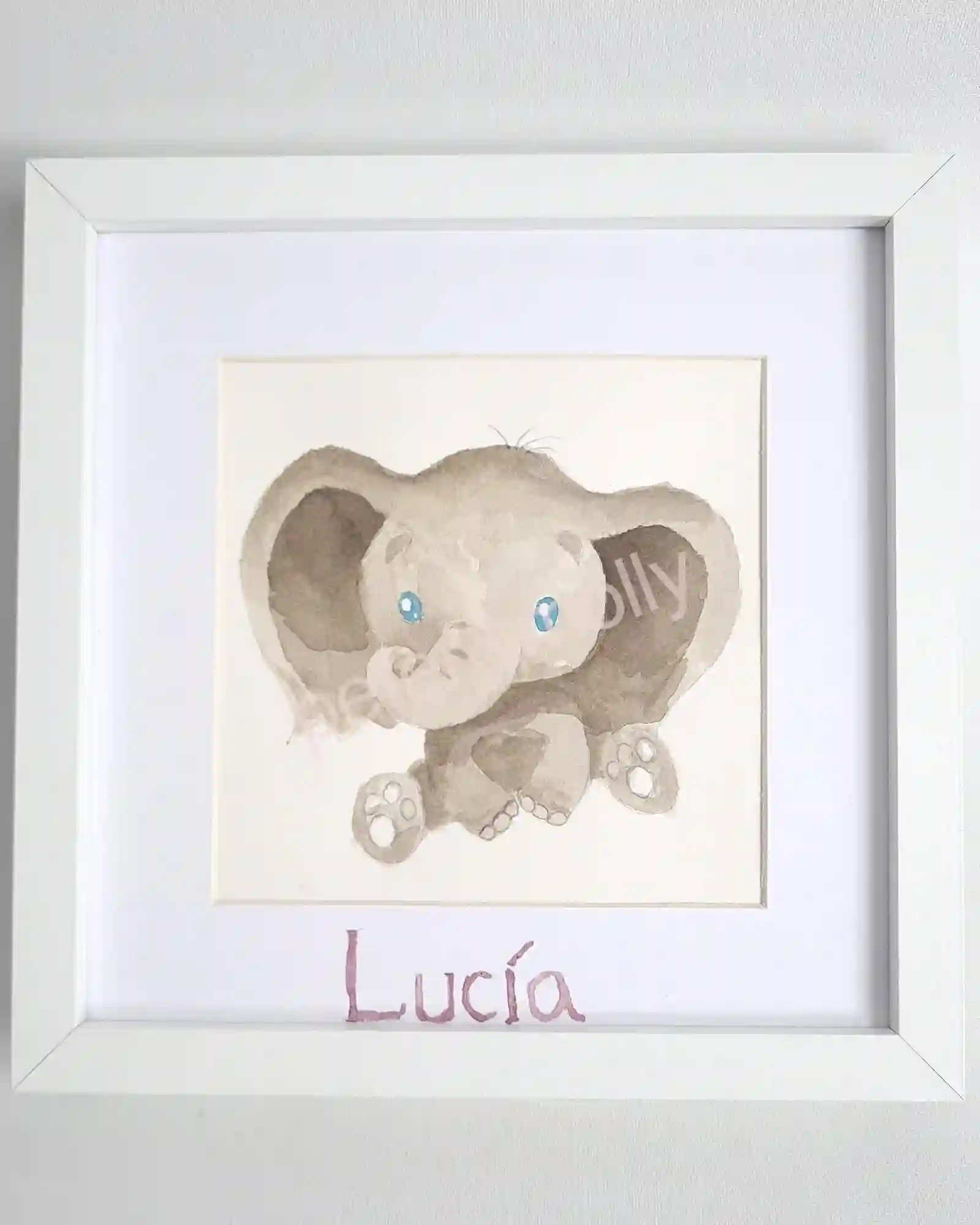 Elefantito watercolor personalized name