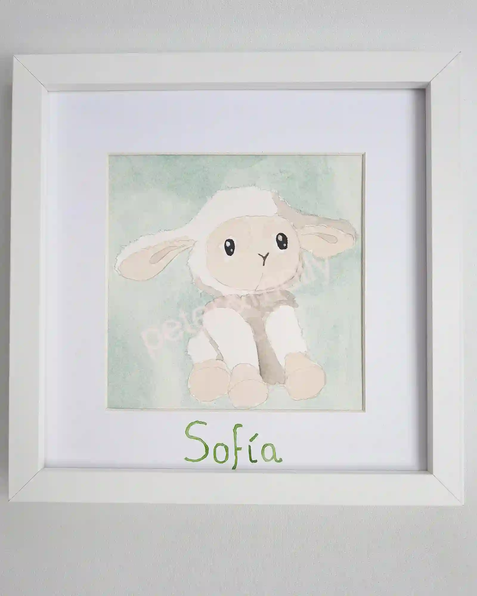Ovejita watercolor personalized name