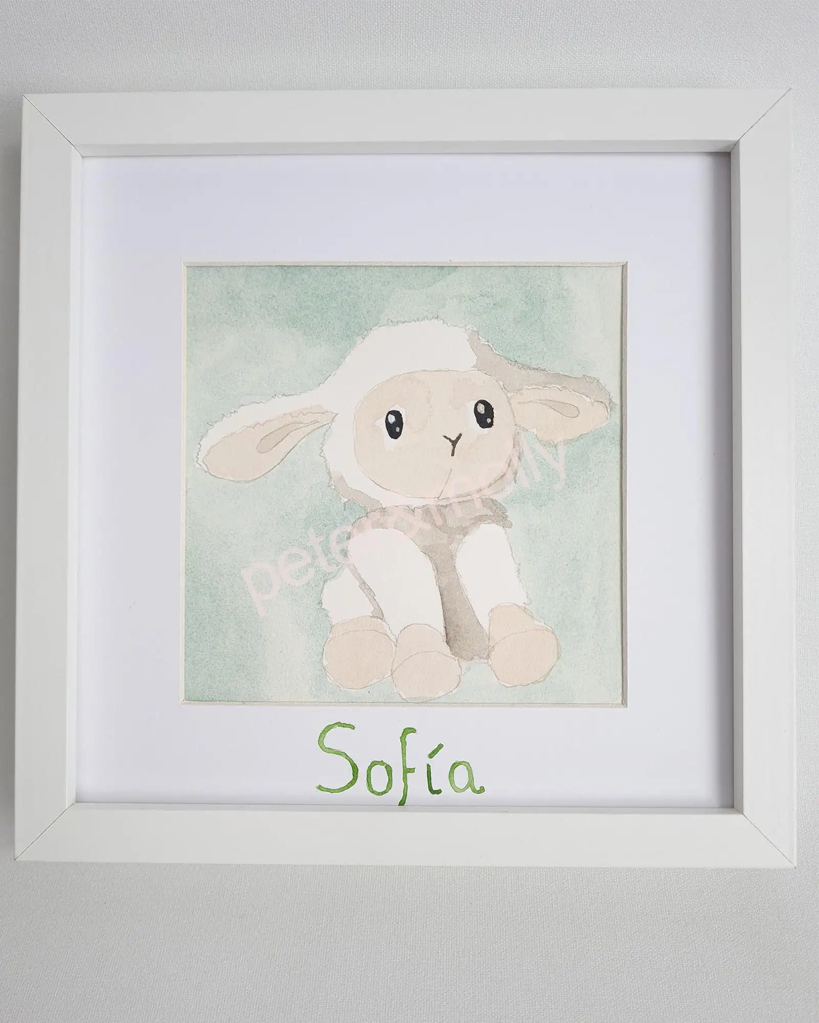 Ovejita watercolor personalized name