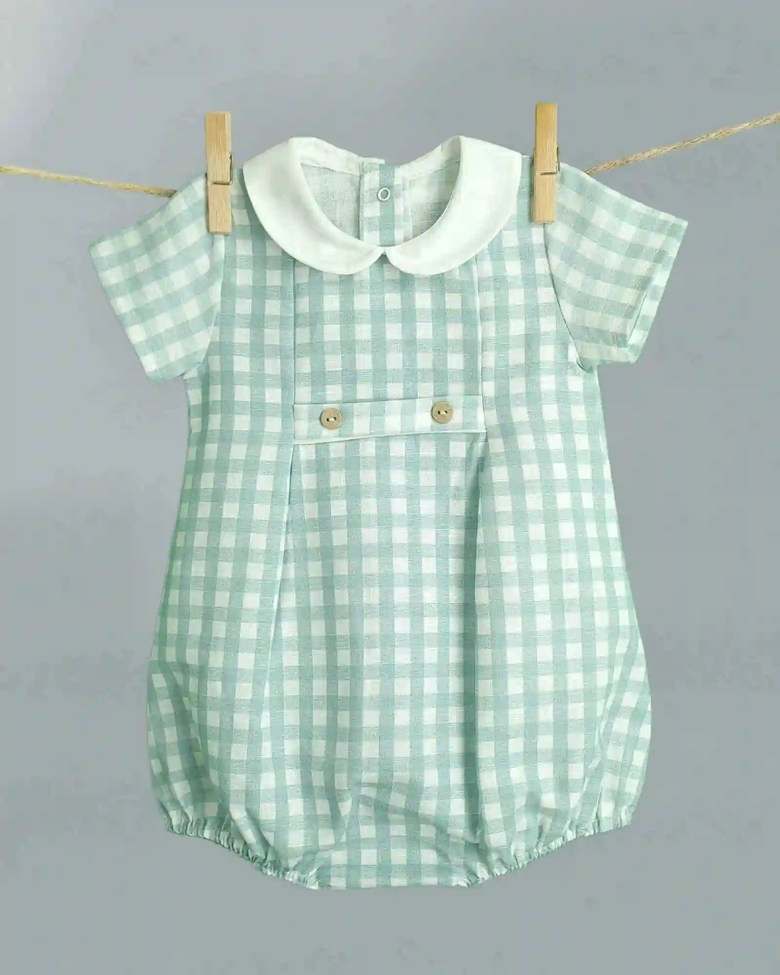 PELELE C Baby VICHY GREEN CAUTION