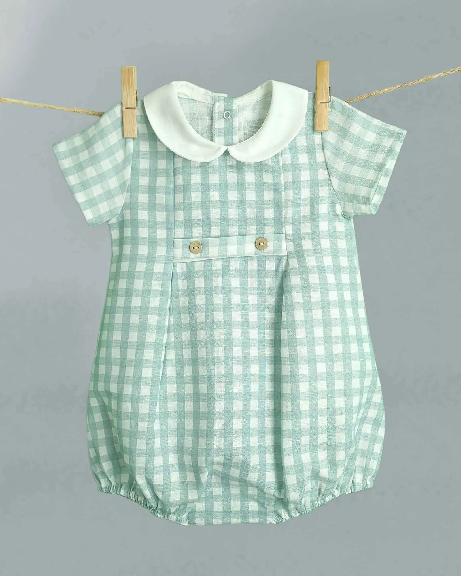 PELELE C Baby VICHY GREEN CAUTION