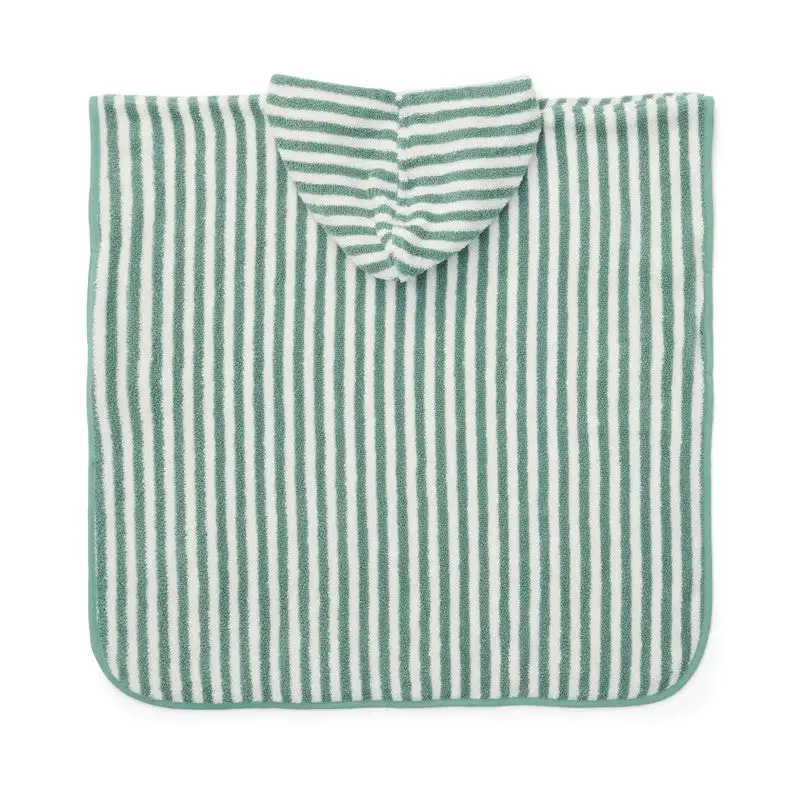 Poncho de playa Seashells y Rayas Surf Azul Little Dutch - Imagen 2
