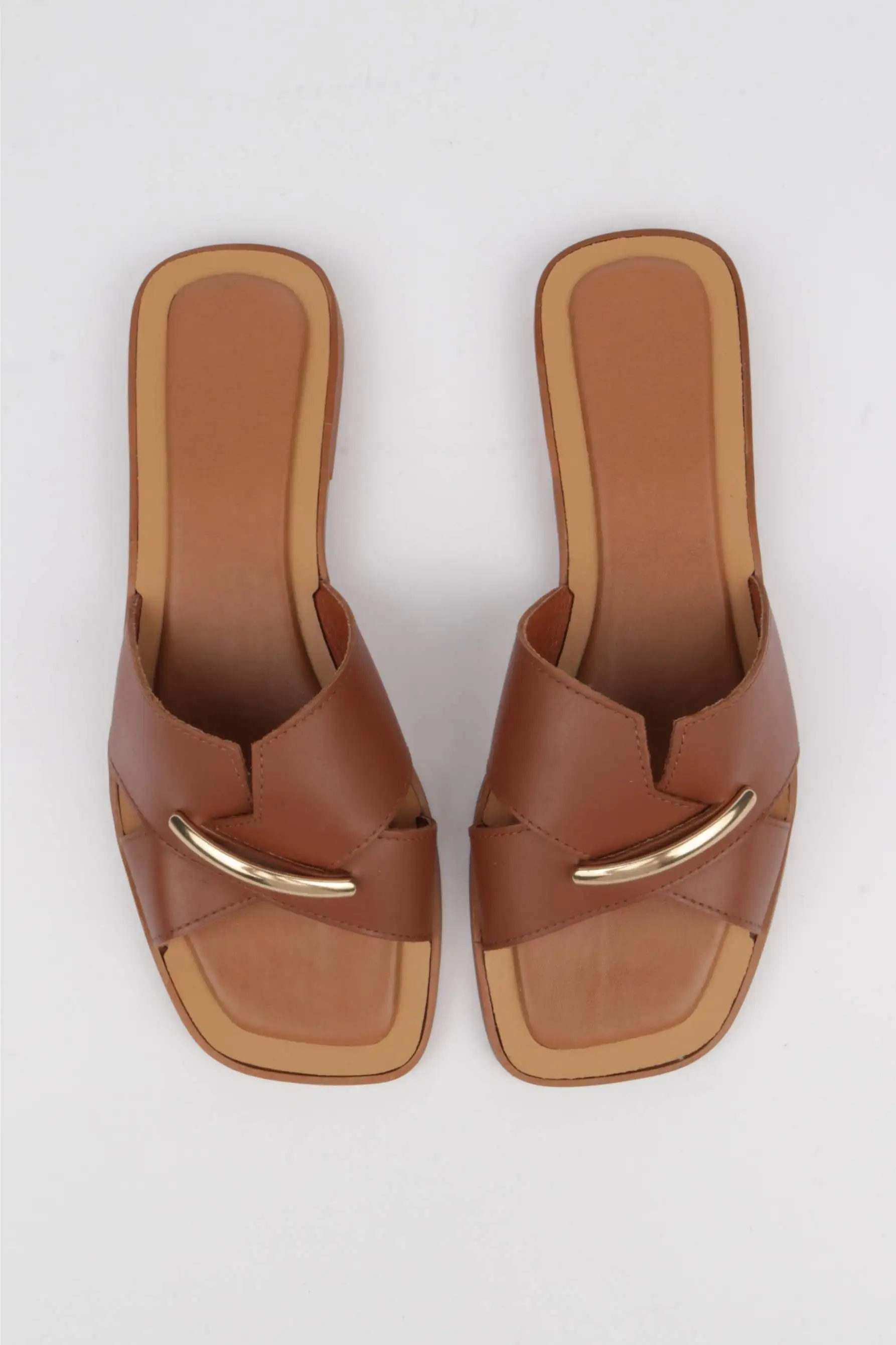 Brown flat sandals