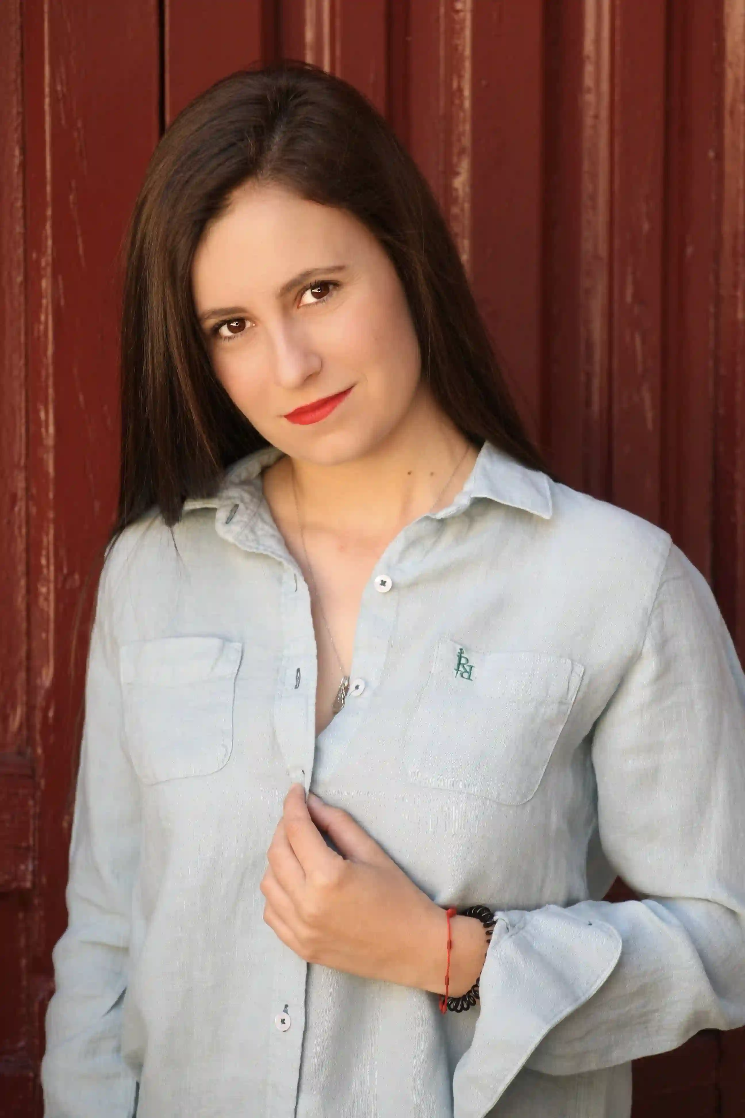 Blue Lino Women's Shirt Petroleum Light Gray.