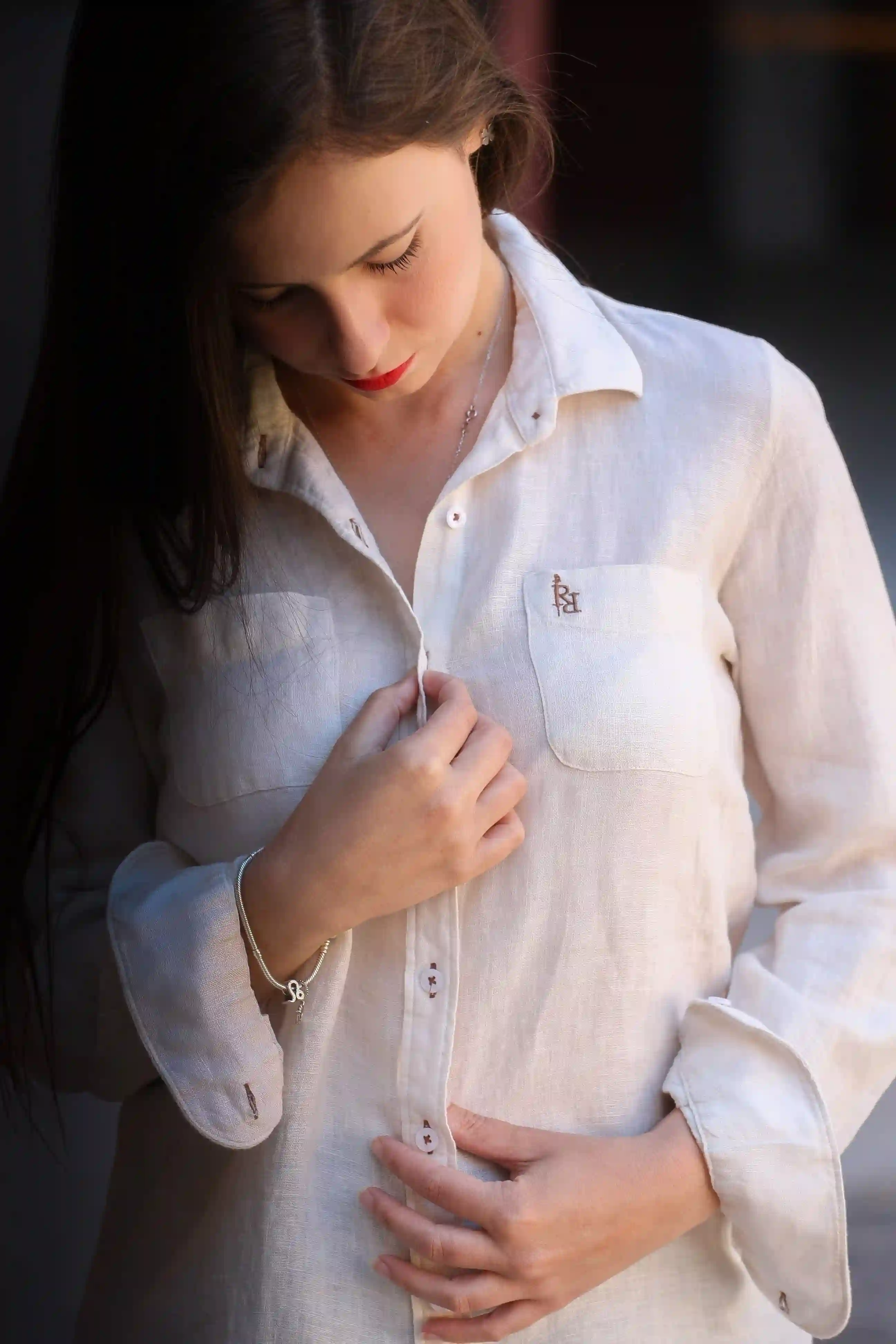 Lino Beige Women's Shirt.