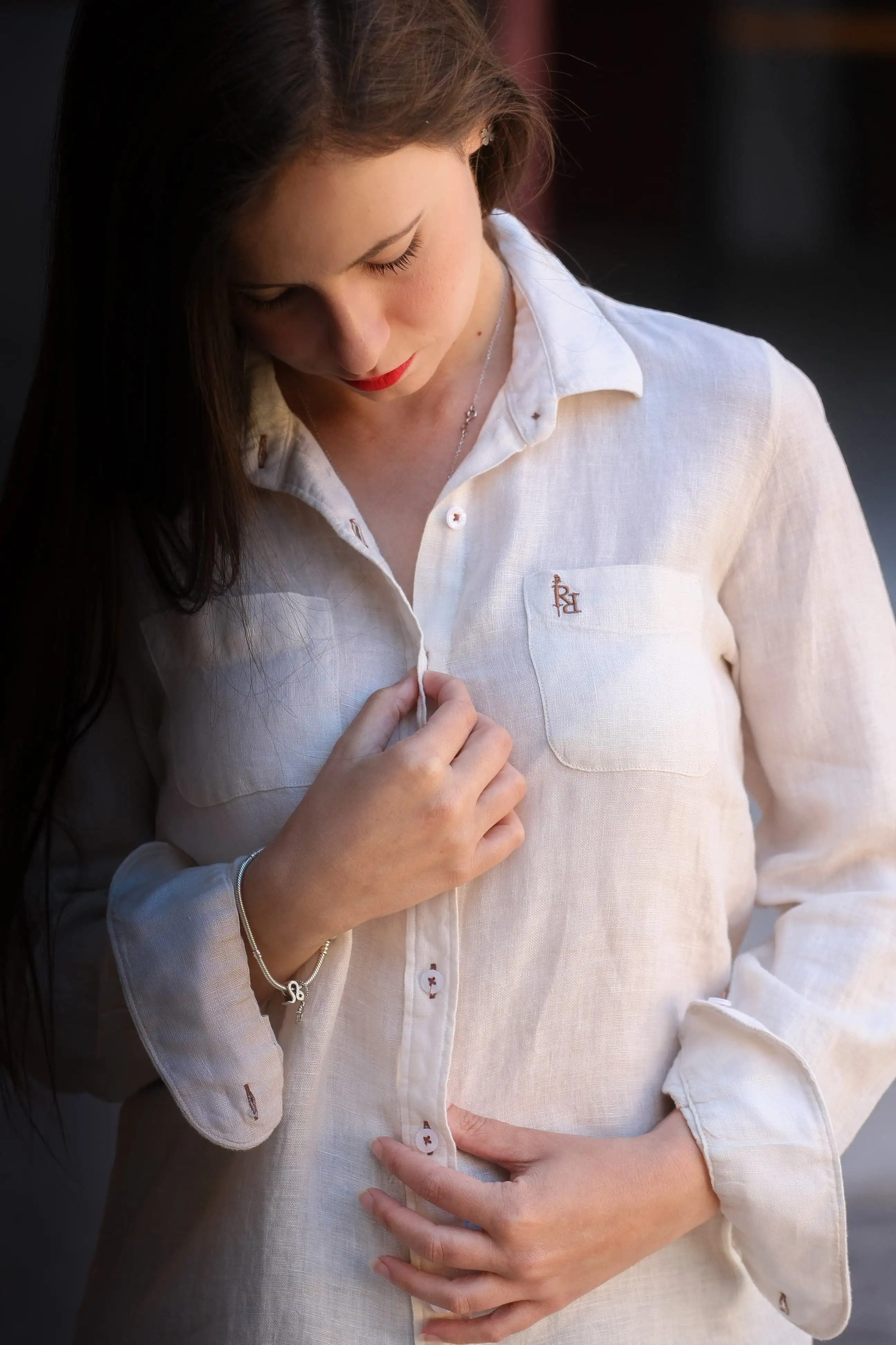 Lino Beige Women's Shirt.