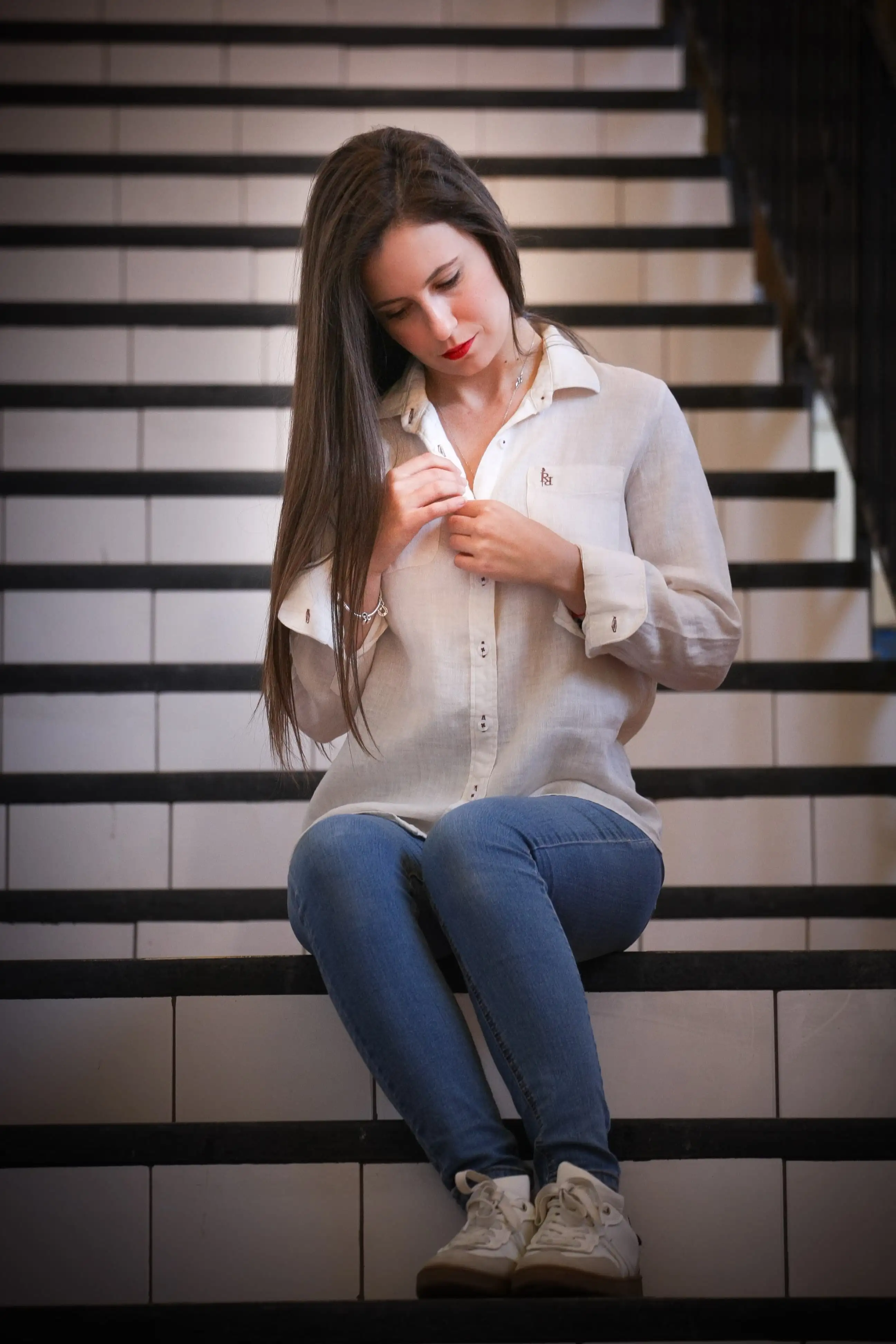 Lino Beige Women's Shirt. - Image 3
