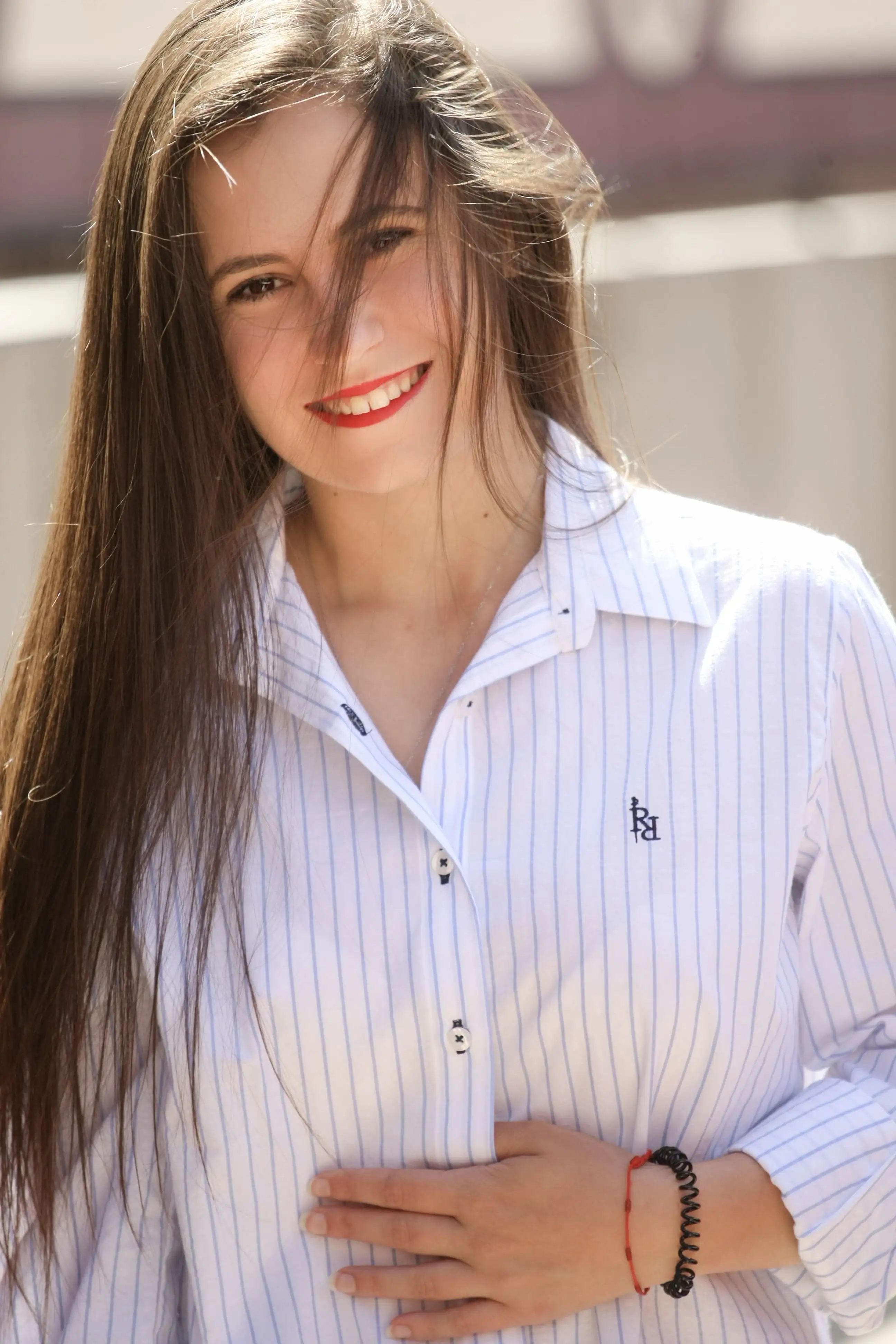 RCAR Blue Rayas Women's Shirt - Image 3