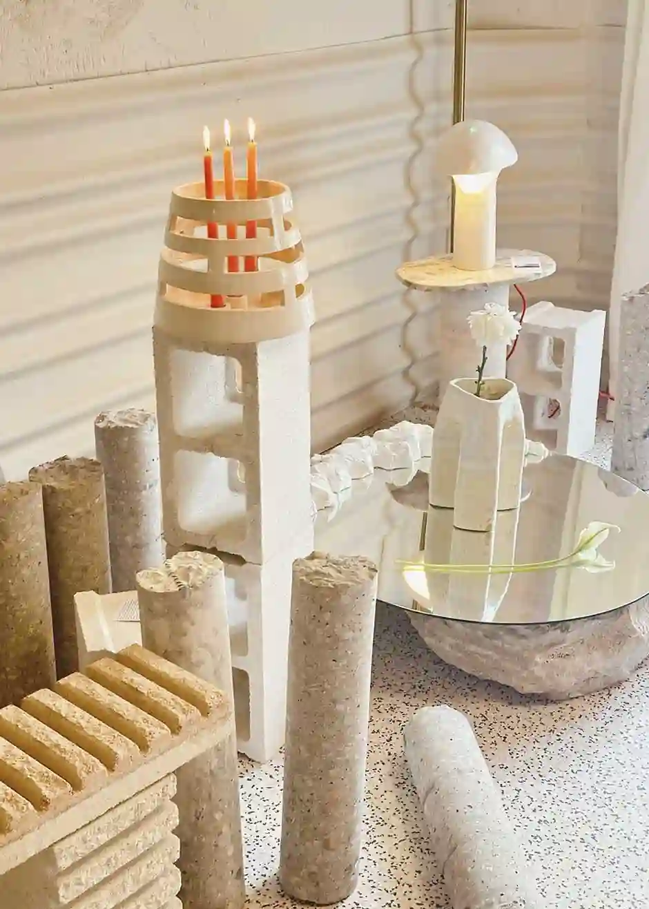 Triple ceramic candelabro